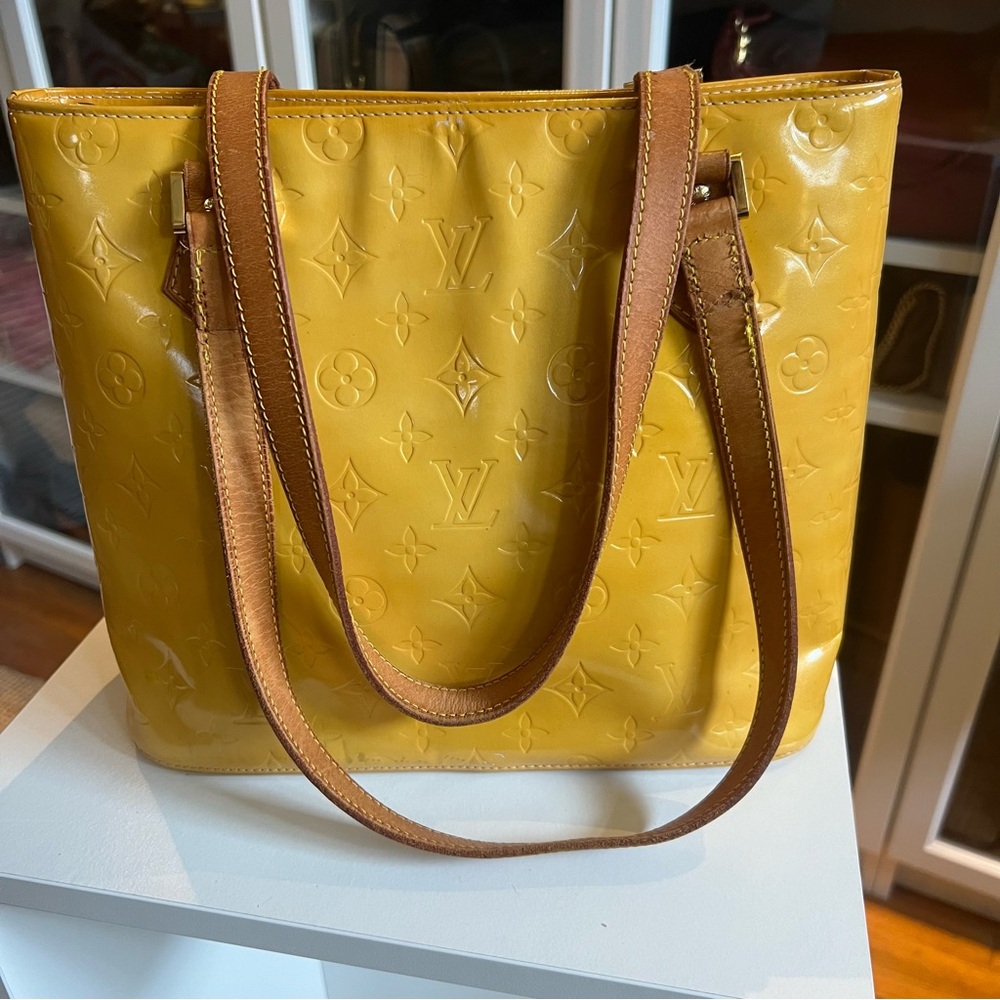 Louis Vuitton Yellow Vernis Houston Bag- Straps Replaced